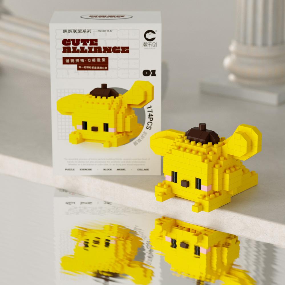 Süßer Mini auf der Vorderseite liegend Disney Mickey Bausteine Batman Kleiner Panda Stein 3D Süße Kuromi Sanrio Modell Spielzeug Für Kinder Geschenk