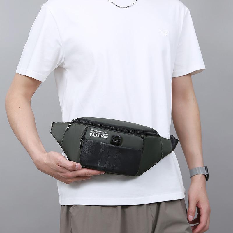 Outdoor Sports Men's Pockets New Lightweight Oxford Cloth Shoulder Bag Multi layer Casual Joker Chest Bag