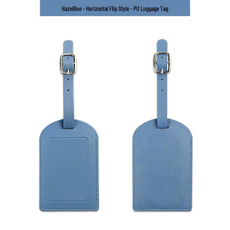 Customizable Soft PU Leather Luggage Tag with Logo and Travel Info Slot