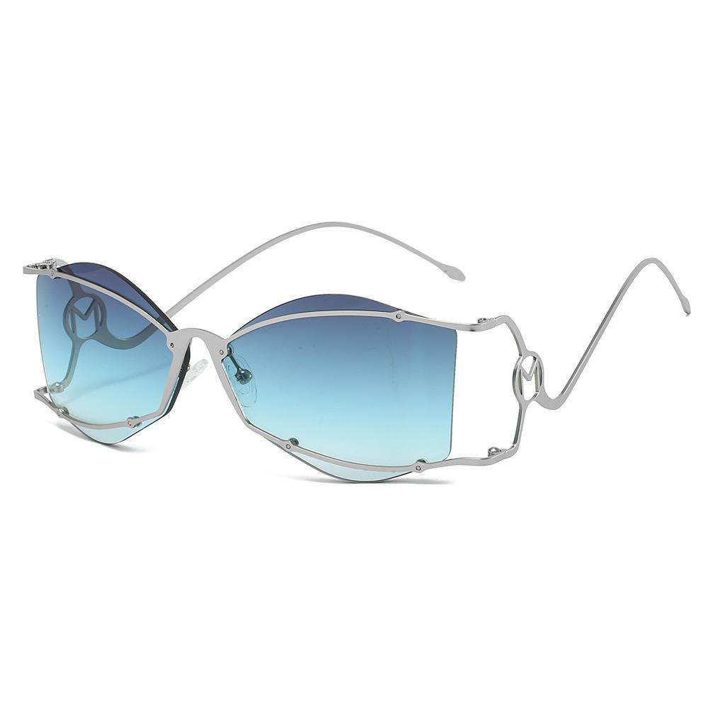 Ins New Frameless Edge Trimming Personality Irregular Trend Women Sunglasses Hip Hop Punk Funny Men Shades Uv400