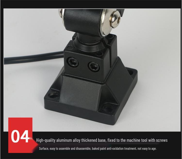 LED Long Arm Machine Tool Work Light - Waterproof & Oilproof for CNC, Milling, Lathe, and Drilling Machines, 24V/220V.