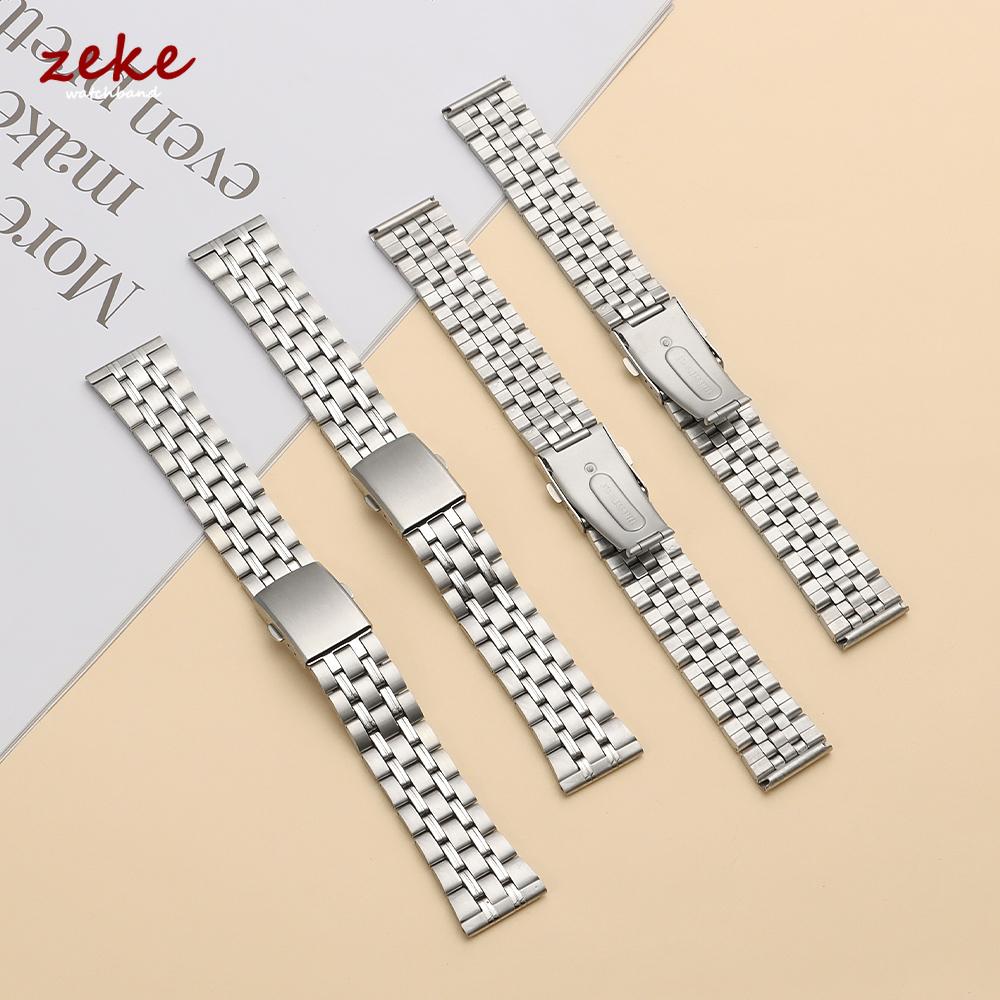 Silver Stainless Steel Watch Band Universal Strap Folding Safety Buckle for Women Bracelet Strap 20mm22mm Watch Belt Accessories