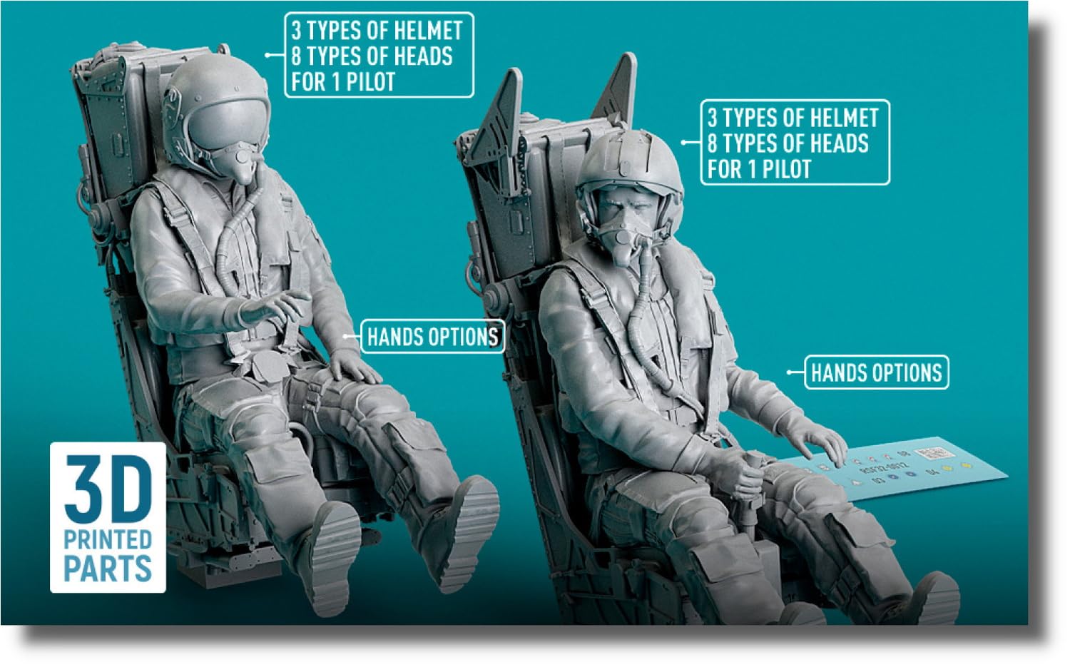 

Reskit French Mirage Ejection Seat 3D Printer Kit 1/32 2000B/D/N Pilot/MB Mk.10Q 2-piece RSKF32-0032
