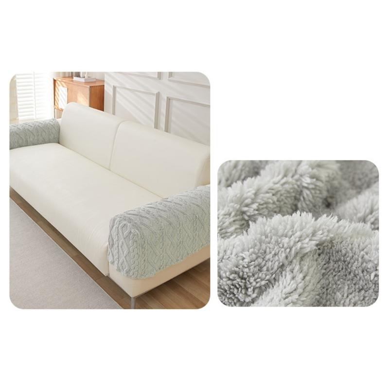 Luxurious Plush Sofa Arm Cover For Comfort And Warmth Furniture Protector Machine Washable Fuzzy Armrest Slipcover