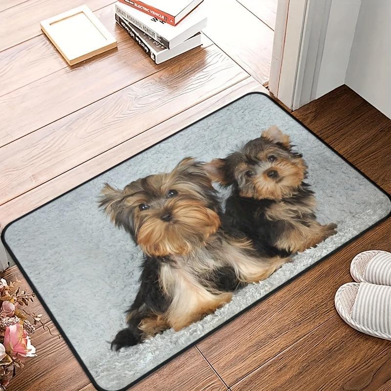 3D Animal Dog Mats Non Slip Doormat for Bedroom Kitchen Living Room Entrance Cute Mini Yorkshire Bath Carpet Home Decoration