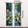 2pcs Lake View Curtains - Blackout Polyester Drapes with Serene Water and Lily Pad Design, Rod Pocket for Easy Hanging, Perfect