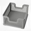 Gray Openwork Basket Organizer, Stackable for a Shelf In a Cabinet