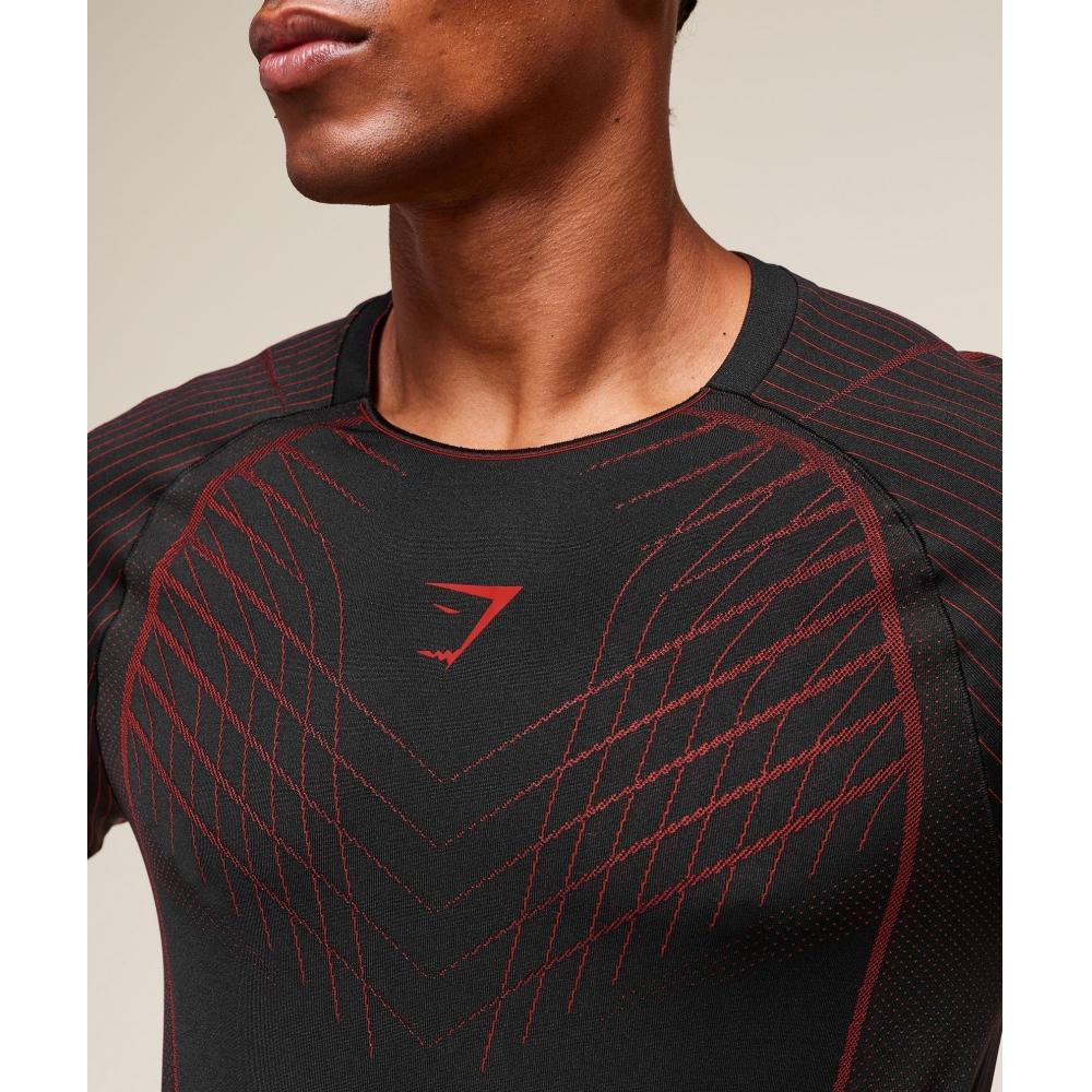 Gymshark Apex Seamless T shirT Black Carmine Red A2b3s Bb4j