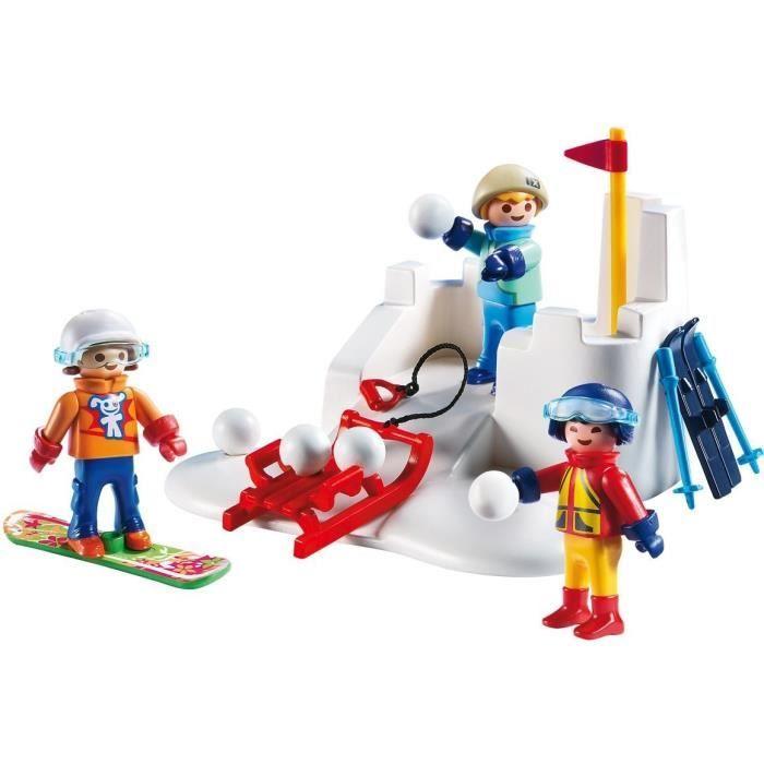 PLAYMOBIL - Family Fun - Children with Snowballs - 30 Pieces - From 4 Years - Plastic