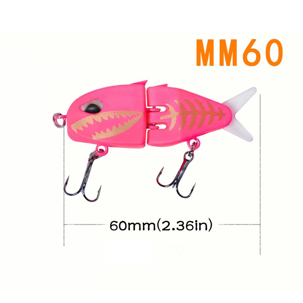 Realistic Fishing Lures 2 Joint Fishing Swimbait Colorful Mini Double Hook Swim Bait For Trout Freshwater Saltwater Fishing Gear