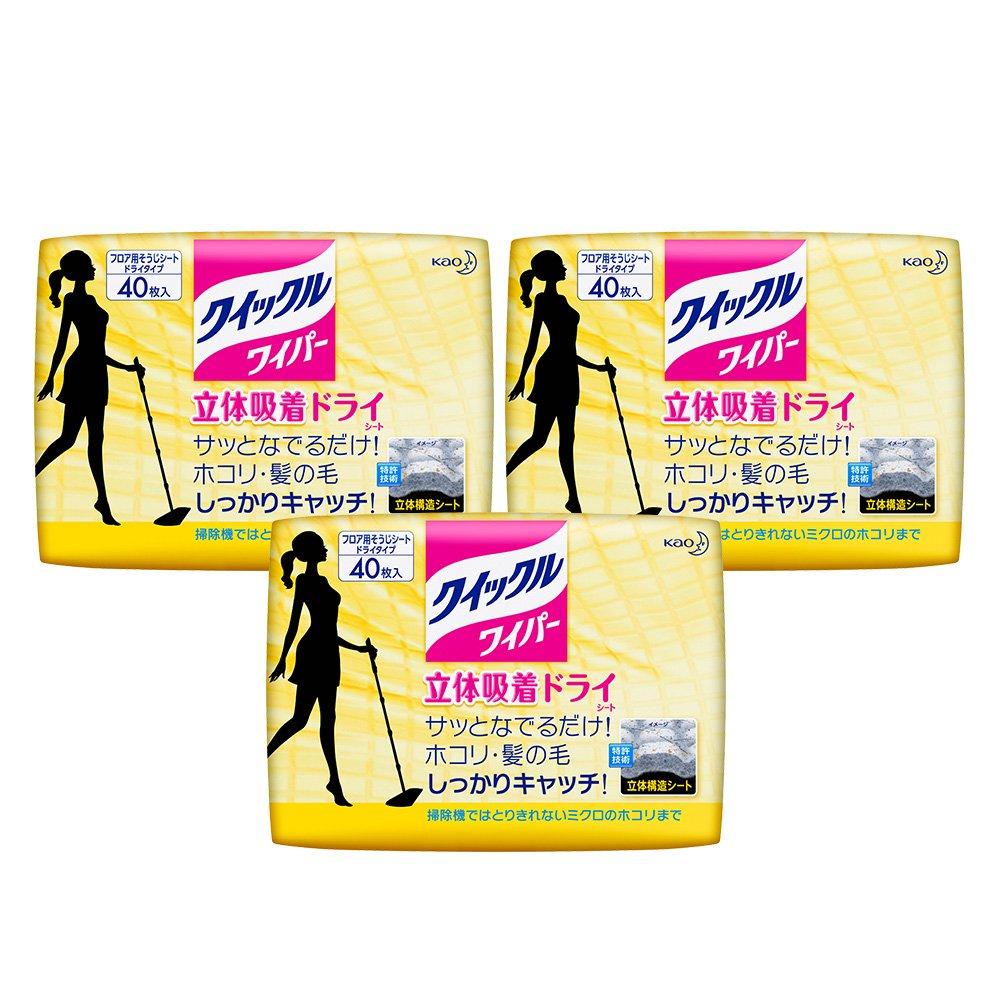 

Quickle Wiper Floor Cleaning Sheet Dry Sheet 40 Sheets x 3 Packs [Bulk Purchase]