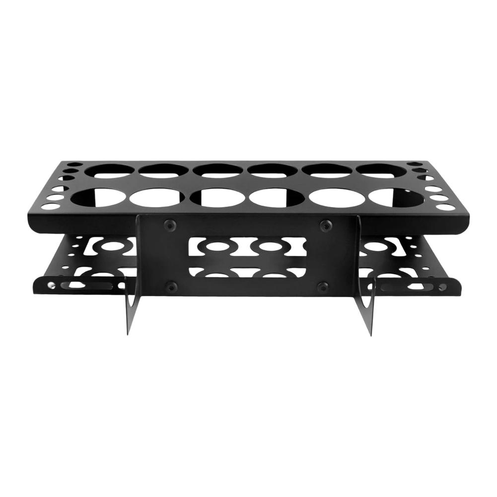 Wall Mounted 12 Slot Caulking Tool Holder for Sealant Tubes Made of Iron Black Storage Rack 40.28 X 16.89 X 8.48 Cm
