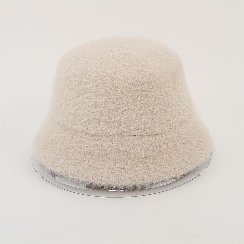 Autumn & Winter Women's Faux Rabbit Fur Bucket Hat - Warm, Stylish Korean Fisherman Hat for Outdoor Travel