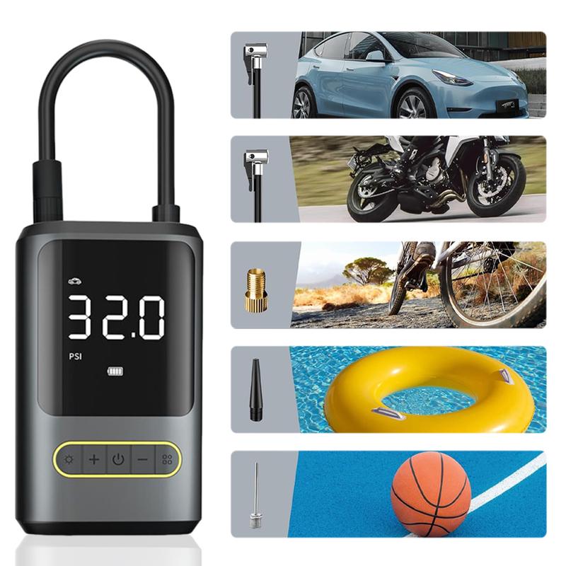 Electric Tire Pump with Light Portable Car Inflator Pump Power Display Car Tire Inflator for Automobile Bicycle Ball