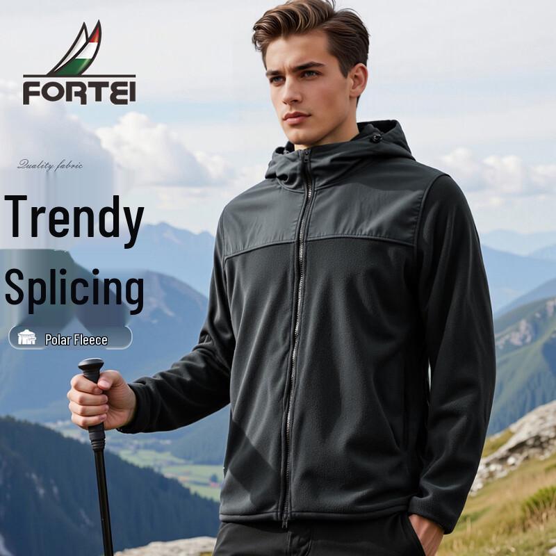 Futing Men s Hooded Fleece Jacket XL 52