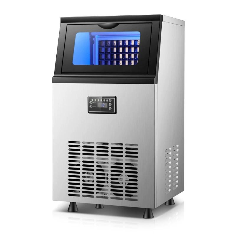 Geshini Z8 Compact Ice Machine for Milk Tea Shops, Bars, KTV - Fully Automatic Stainless Steel Ice Maker English US 110V~60Hz