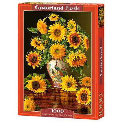Castorland Sunflowers In a Peacock Vase Jigsaw Puzzle 1000pc