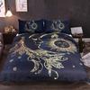 Down Comforter Set 3-piece Ultra-fine Fiber 3D Exotic Retro Gold Printed Bedding Set with Zipper Closure Pillowcase Duvet Cover