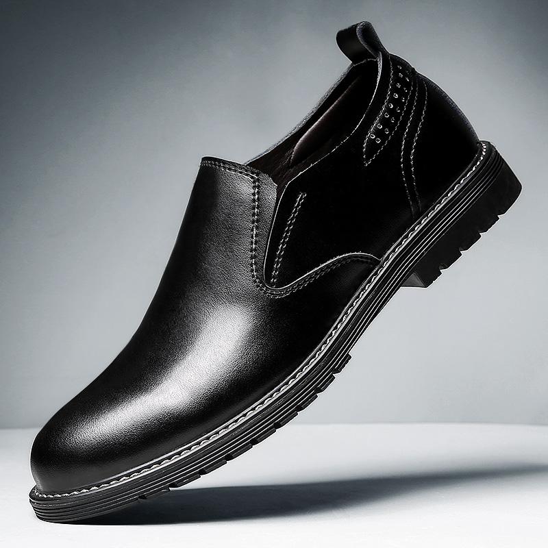Handmade Leather Mens Oxford Shoes Casual Comfortable Male Loafers Slip On Business Shoes Hot Sale Genuine Leather Walking Flats