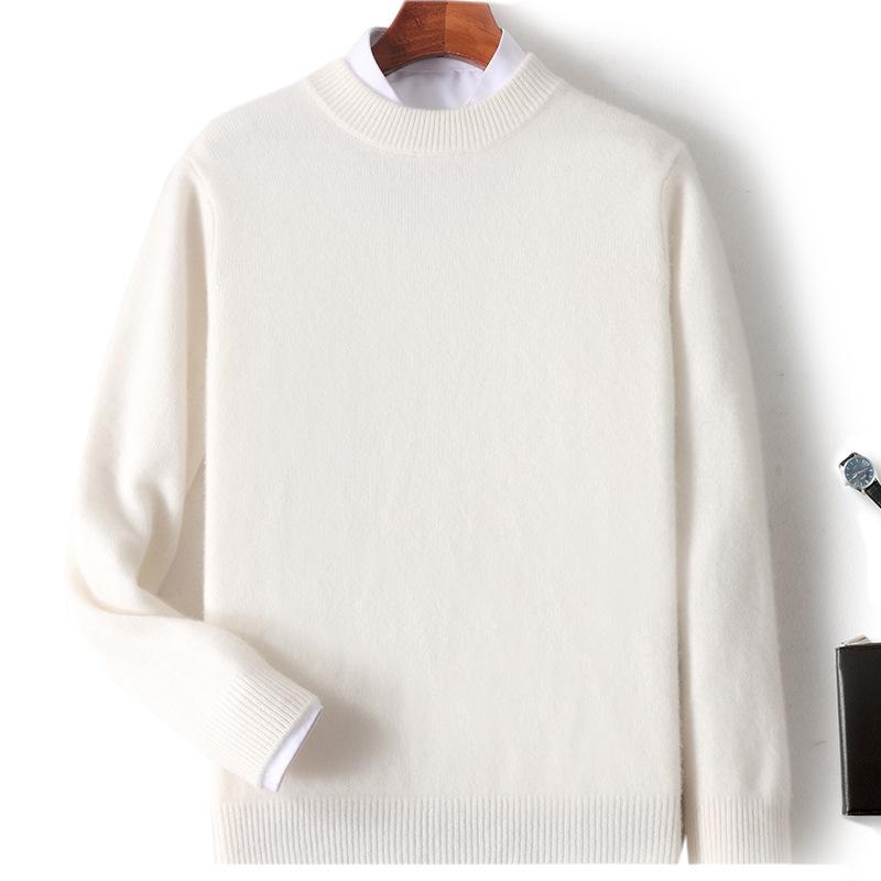 New cashmere sweater thickened semi-turtleneck pullover sweater with cashmere sweater men's inside