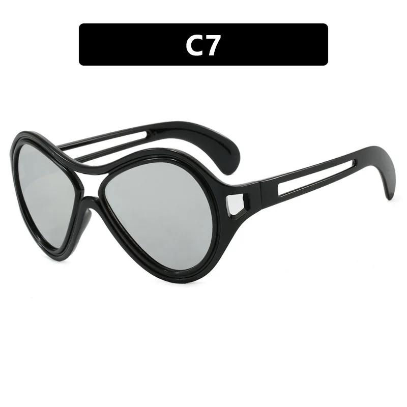 

Винтажные солнцезащитные очки неправильной формы оверсайз женские для мужчин дизайнерские солнцезащитные очки класса люкс панк популярные с большой оправой для улицы