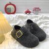 Warm two wear fleece warm stomping season lazy two wear casual fashion pedal Birkenstock fleece women's shoes