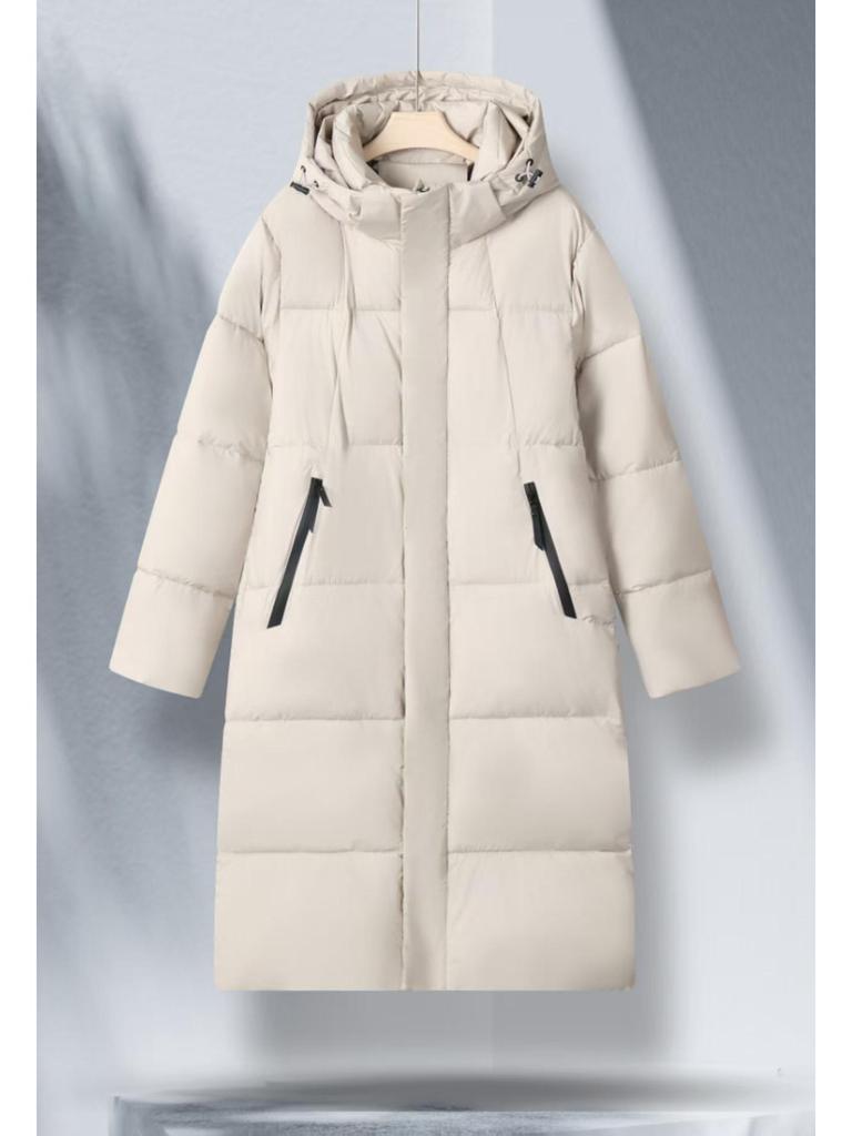 Men's Over-the-Knee Winter Cotton Jacket - Mid-Length, Thick, Warm, Cold-Proof for Students