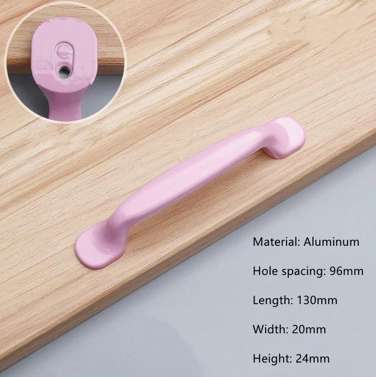 Modern Simple Aluminum Colorful Furniture Handles Children's Room Cabinet Door Handles Drawers Wardrobe Knobs Home Decoration