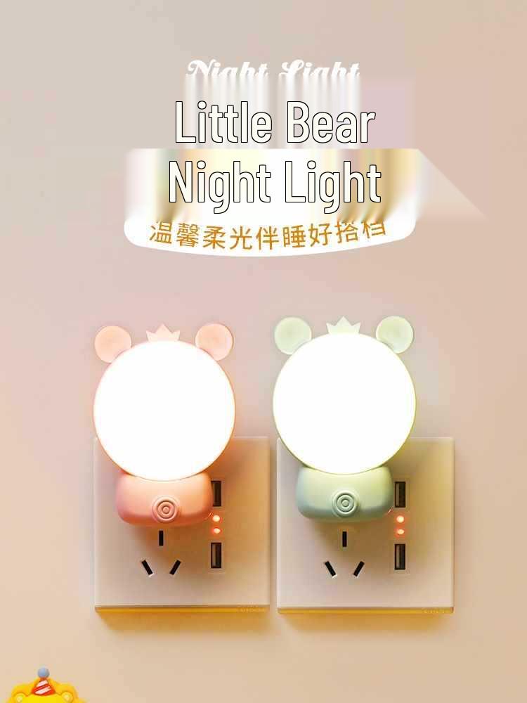 Indoor LED Night Light: Plug-In Bedside Lamp for Nighttime Use, Eye Protection, Energy-Saving, Ideal for Bedrooms and Night Feeds.