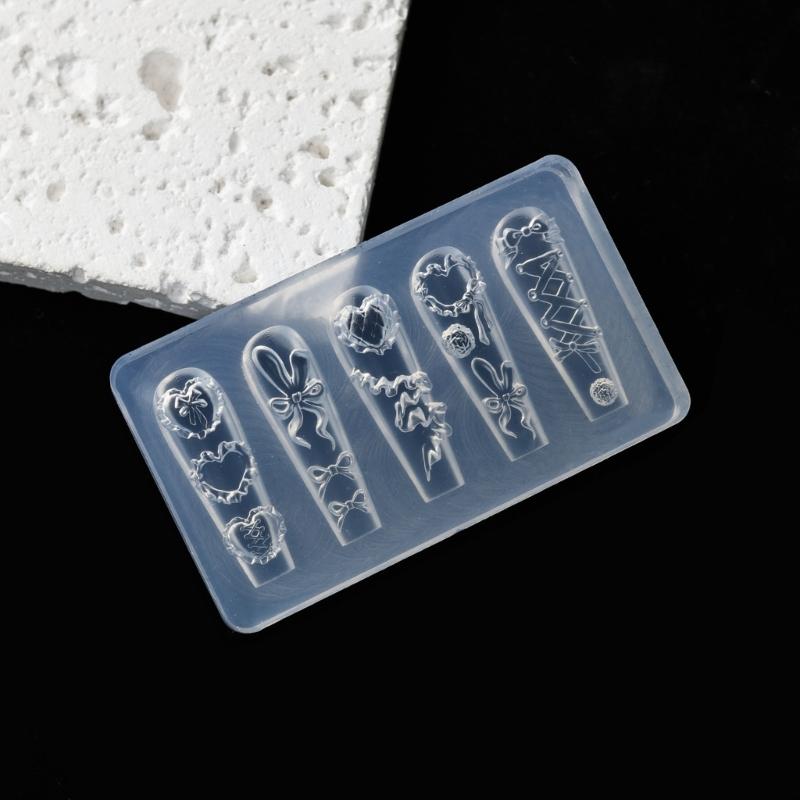 13Pcs 3D Relief Nail Art Molds With Jades Patterns Highly Transparency Silicone For Professional Nail Design And DIY