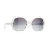 CHANEL Lens Logo Square Sunglasses Women's White