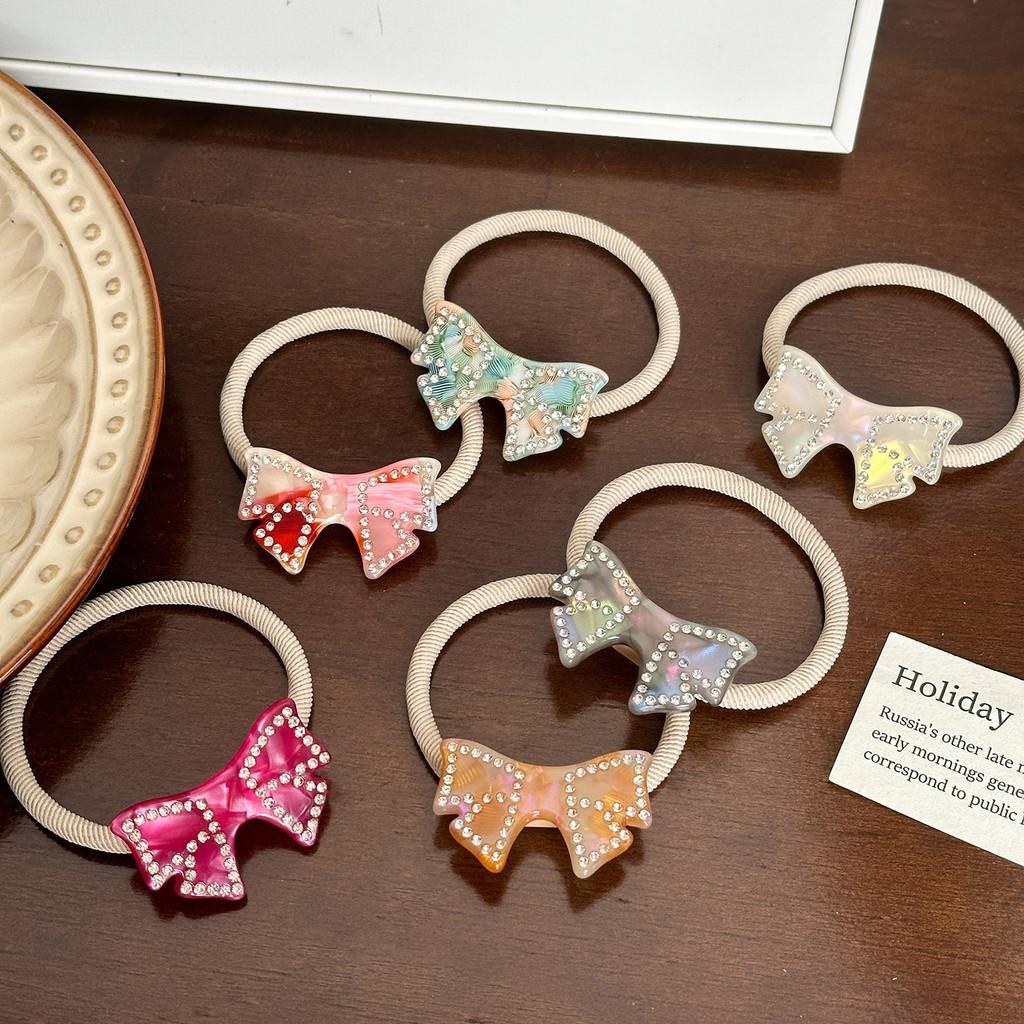 Four Centimeter Trendy Rhinestone Duckbill Hair Clips With Adorable Bow And Color Options