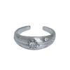 Medieval Brushed High-Quality Texture Retro Open Ring Niche Design Light Luxury Index Finger Ring Star Personality Ring Woman