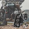 Motorcycle License Plate Bracket Taillight Fixed Number Plate Frame Holder Light Mount with LED Light