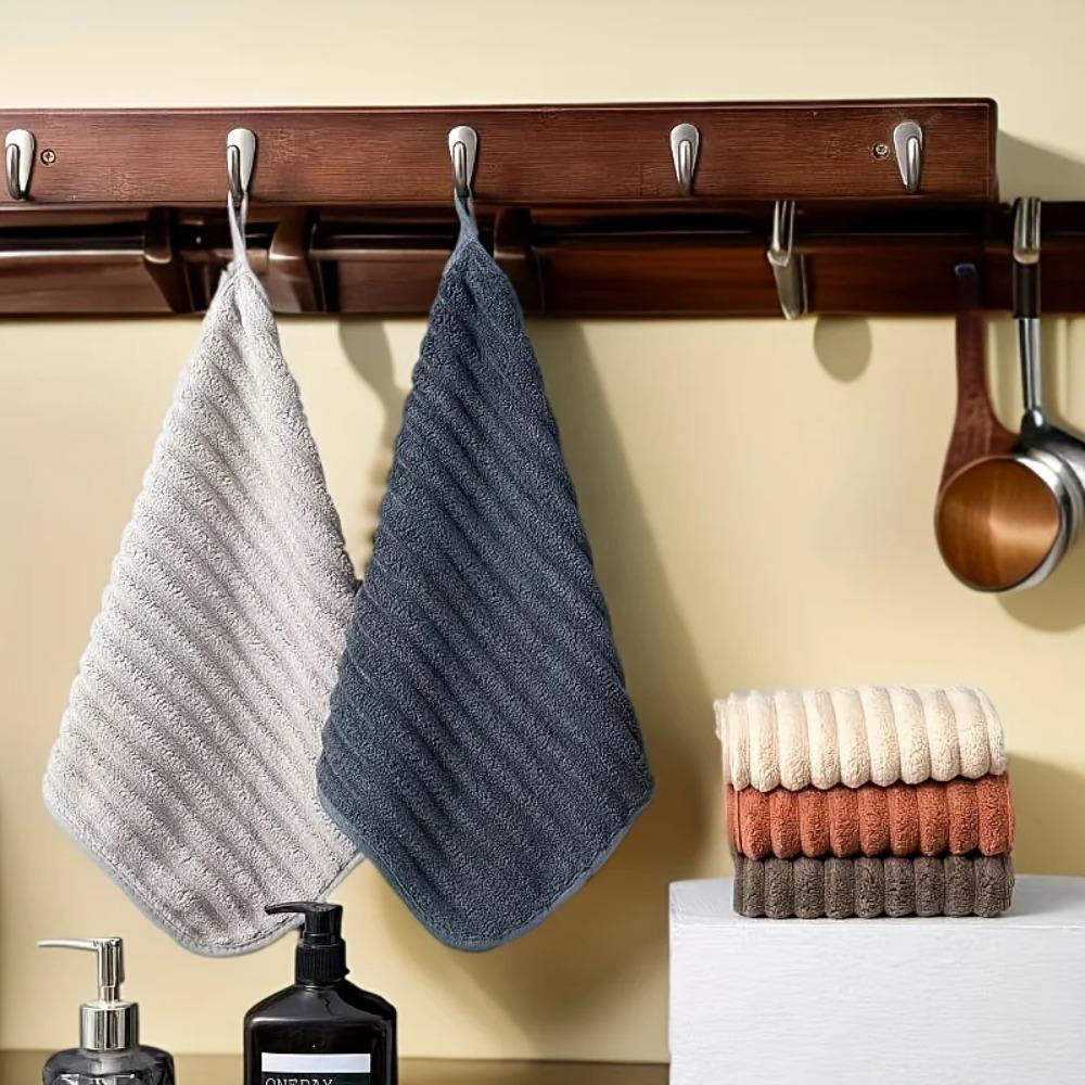 6 Piece Absorbent Coral Fleece Square Hand Towel Quick Drying Skin-friendly Kitchen Towel Soft No Hair Loss Washcloth Home