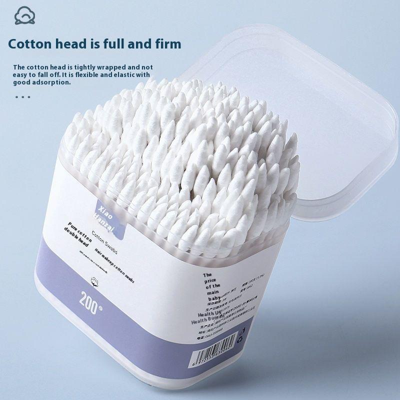 100/200Pcs Double Head Multi-purpose Fluorescent Agent Free Cleaning Tampons Cotton Buds Baby Nursing Supplies Baby Cotton Swab