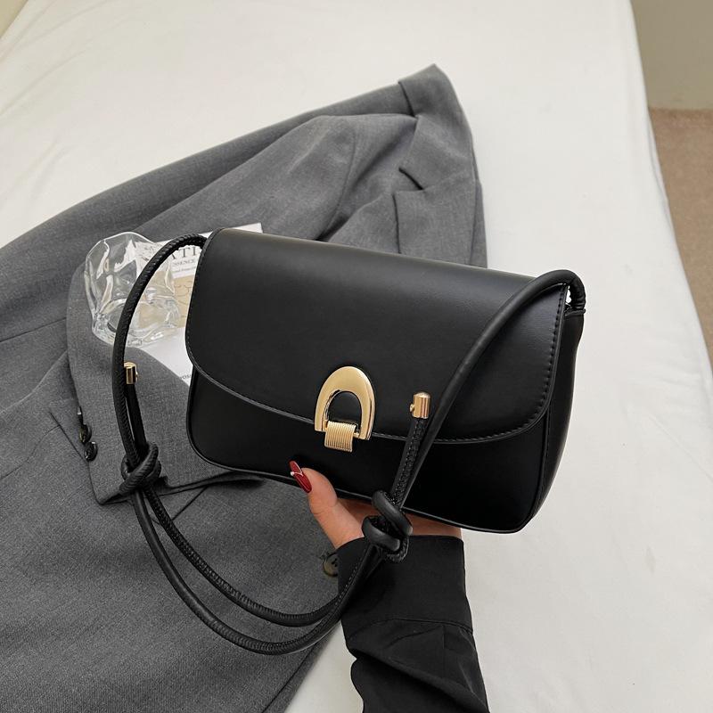 One Shoulder Oblique Span 2025 New Spring Simple Women's Personalized Handbag Foreign Style Fashion Solid Color Foreign Style Small Square Bag