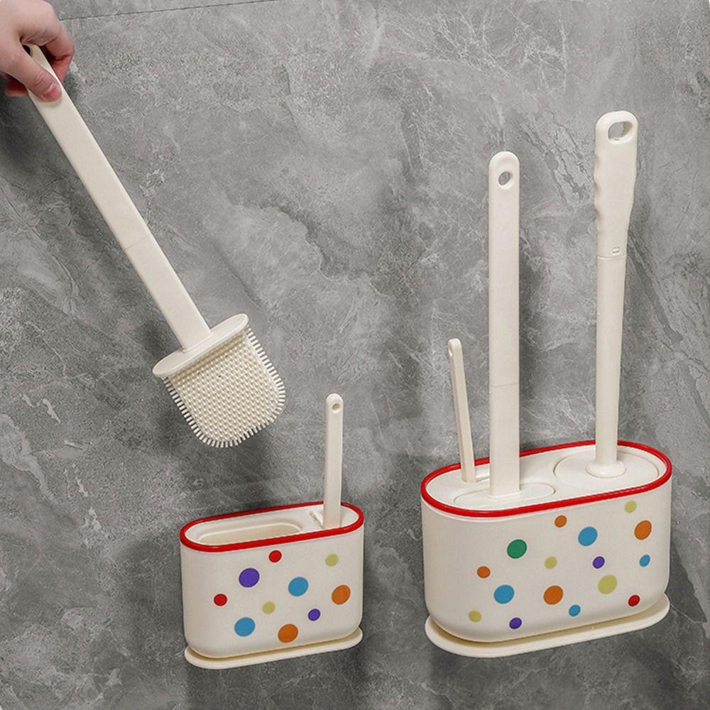 Modern Toilet Plunger Bowl Brush Nail-free Toilet Brush Set  Bath Accessories