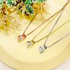 Sears White Teddy Bear Necklace in White Gold with Open Heart and Women's Zirconia, p6127-tdt-01-w-w