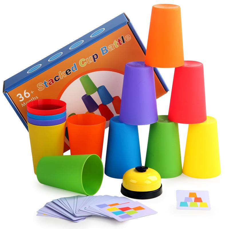 Children's quick stacking battle stacking cup hand speed competitive game interactive challenge toy children's thinking concentration training