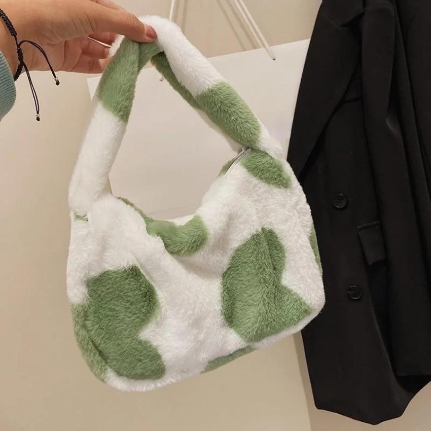 1 Pcs Shoulder Bag Simple Personalized Crossbody Bag Popular Texture New Plush Harajuku Style Cow Fashion Foreign Style Plush