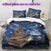 Starry Sky Animals Pattern Bedding Quilt Set Quilt Cover Pillowcase Home Decoration Birthday Gift (1 * Duvet Cover + 2 * Pillowcase, Without Core)