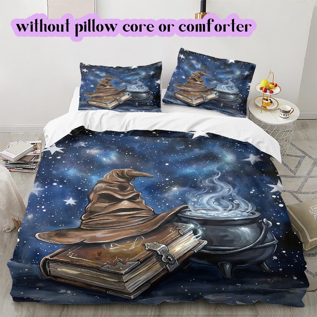 Starry Sky Animals Pattern Bedding Quilt Set Quilt Cover Pillowcase Home Decoration Birthday Gift (1 * Duvet Cover + 2 * Pillowcase, Without Core)