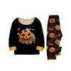 Halloween Familien-Partner-Pyjama-Set Langarm-Oberteil und Hose mit Halloween-Kürbis-Design Bequeme Nachtwäsche