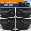 4PCS Carbon Fiber Texture Door Anti-dirty Anti-kick Pad Cover Sticker For Honda Accord 2014-   2024 Accessories