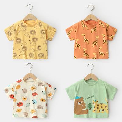 Bebek Giysileri Rahat Kısa kollu T-shirt yaz giysileri Erkek Kız Bebek Çocuk Çocuk Yaz Yarım kollu üstler