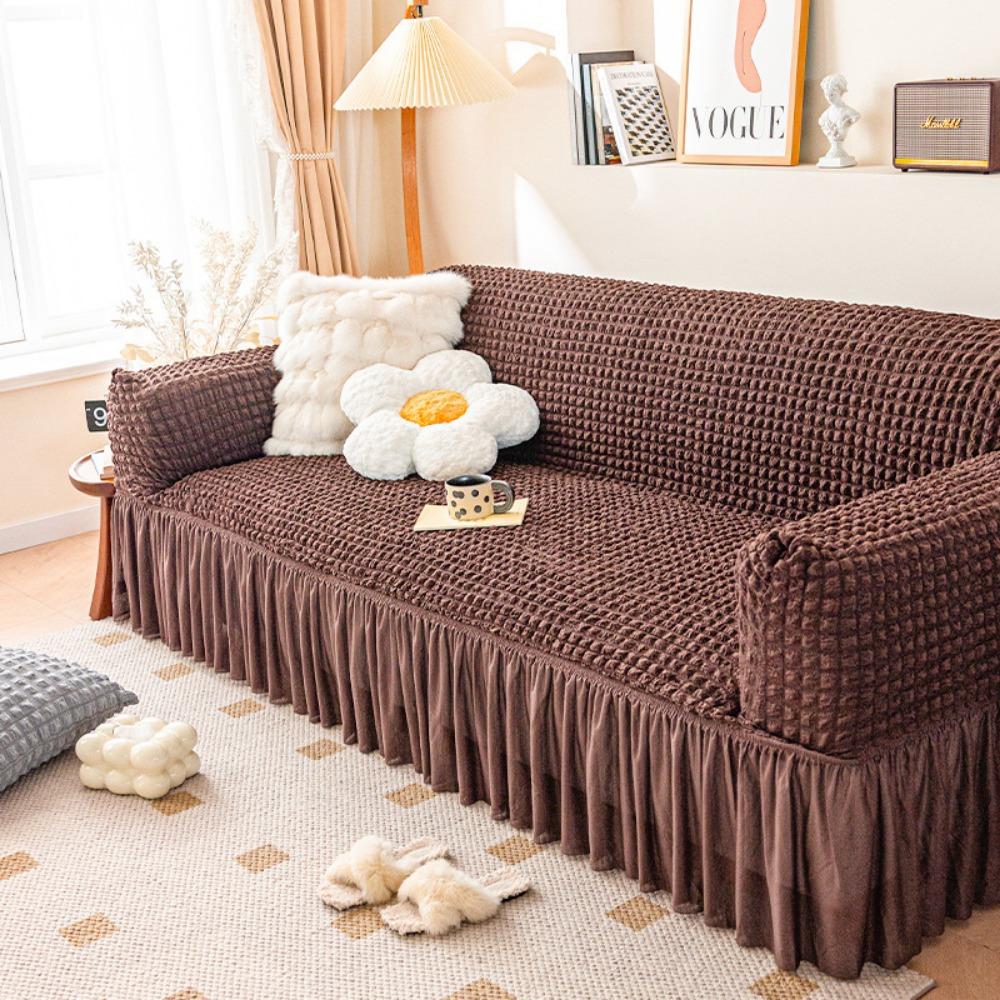 Bubble Fabric Sofa Cover Stretchable Elastic Slipcover Nordic Style for Single Double Triple Seater Cushion