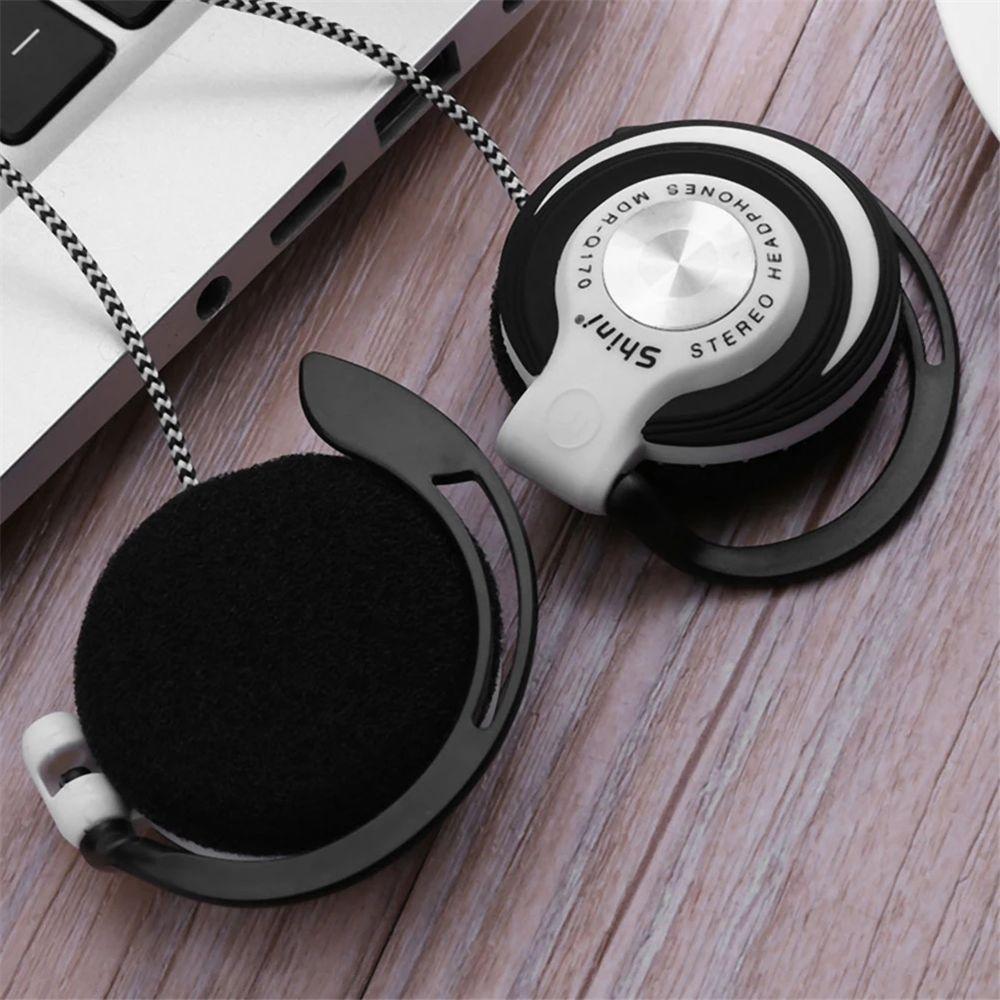 for Phones/MP3/MP4 HIFI Stereo 3.5mm Plug Wired Headphones Wired Earphone Ear Hanging Bass Headset