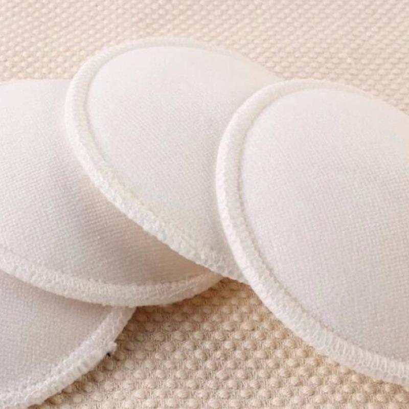 4pcs/bag White Soft Absorbent Cotton Washable Reusable Breastfeeding Breast Nursing Pads Wholesale