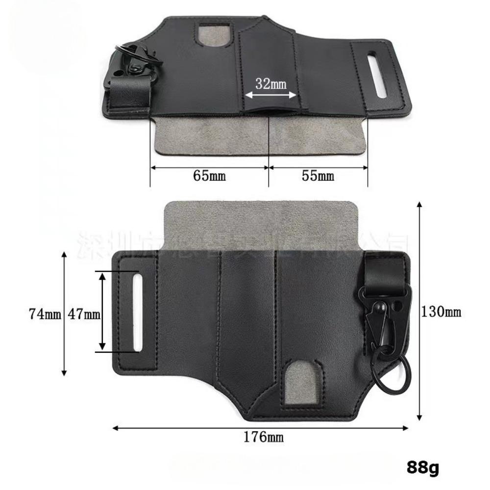 Outdoor EDC Cowhide Tool Holster Multitool Sheath Camping Survival Flashlight Pocket Organizer Key Holder Genuine Leather Tools